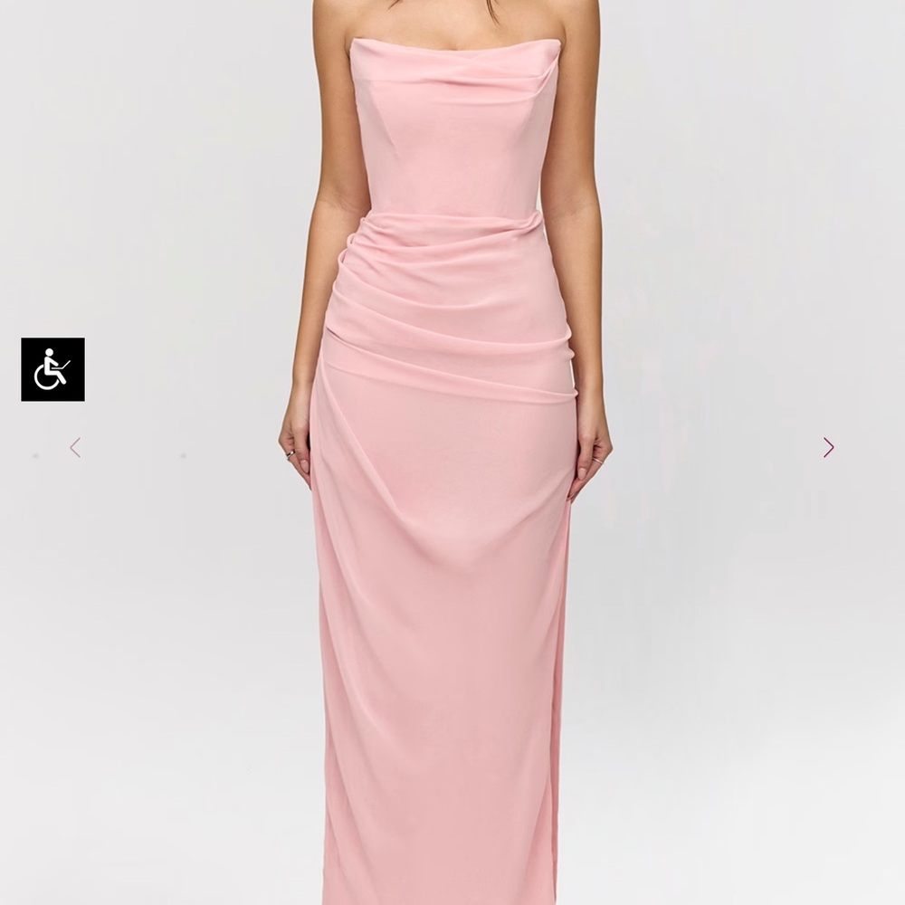 House of CB Pink Strapless Gown Size Medium